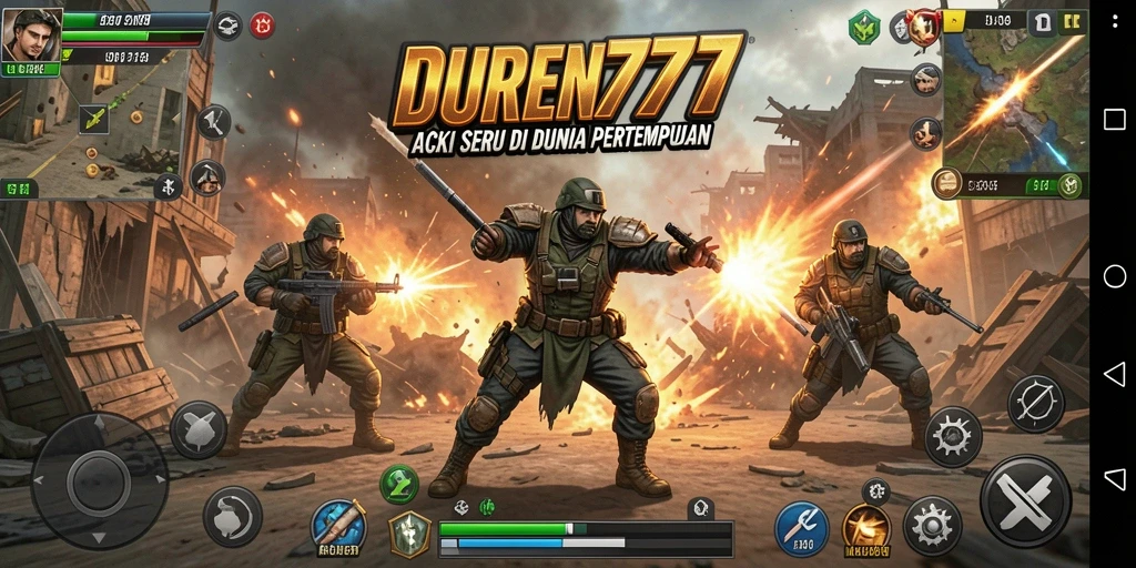 Tampilan gameplay DUREN777 yang mendebarkan dan penuh aksi.