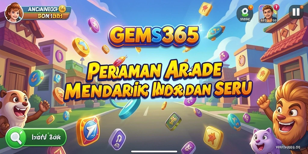 Screenshot GEMS365 menampilkan aksi seru dalam permainan Arcade.