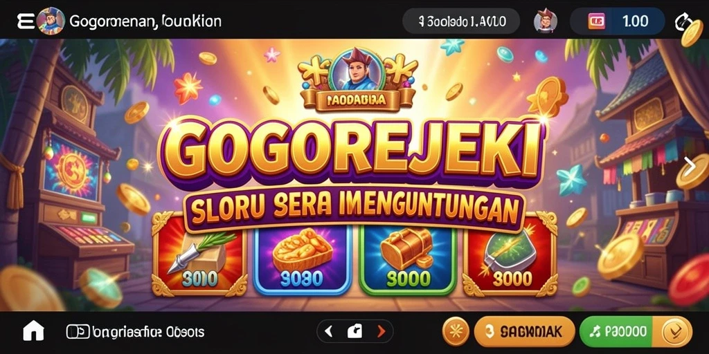 Screenshot gameplay GOGOREJEKI yang menunjukkan putaran slot yang memukau.