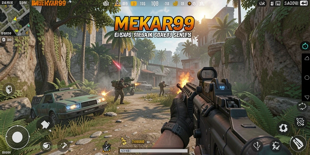 Tangkapan layar gameplay <strong>MEKAR99</strong> dengan aksi tembak-menembak yang mendebarkan.