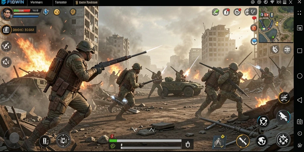 Tampilan gameplay menegangkan dalam RPIDWIN saat bertempur.