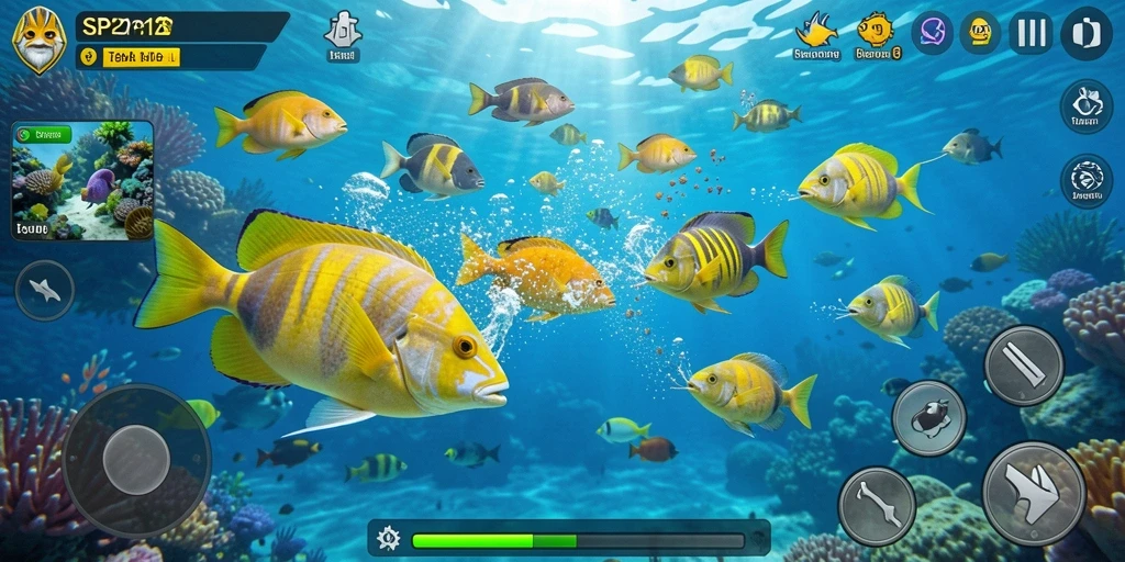Gameplay SP212 saat menangkap ikan dengan teman.
