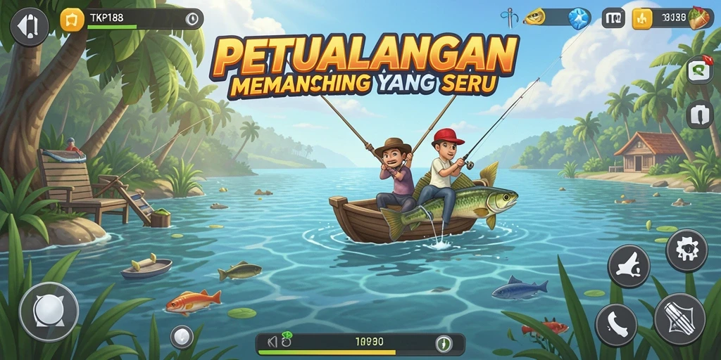 Tampilkan gameplay menarik dalam TKP188 saat menangkap ikan.